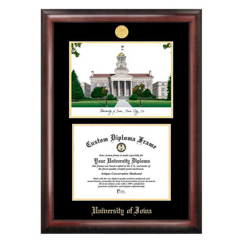 Campus Images 11 x 14 in. Harvard University Gold Embossed Diploma Satin Mahogany Frame with