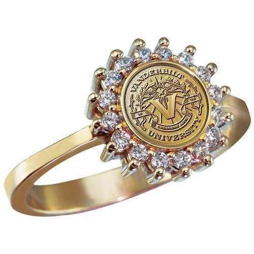 Vanderbilt University Women's Ladies' Fashion Ring with Diamonds