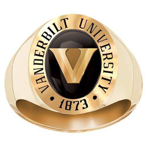 Vanderbilt University Men's Signet with Stone Ring