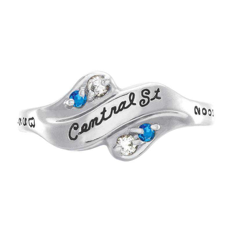 Women's Seawind Ring with Diamonds and Birthstone
