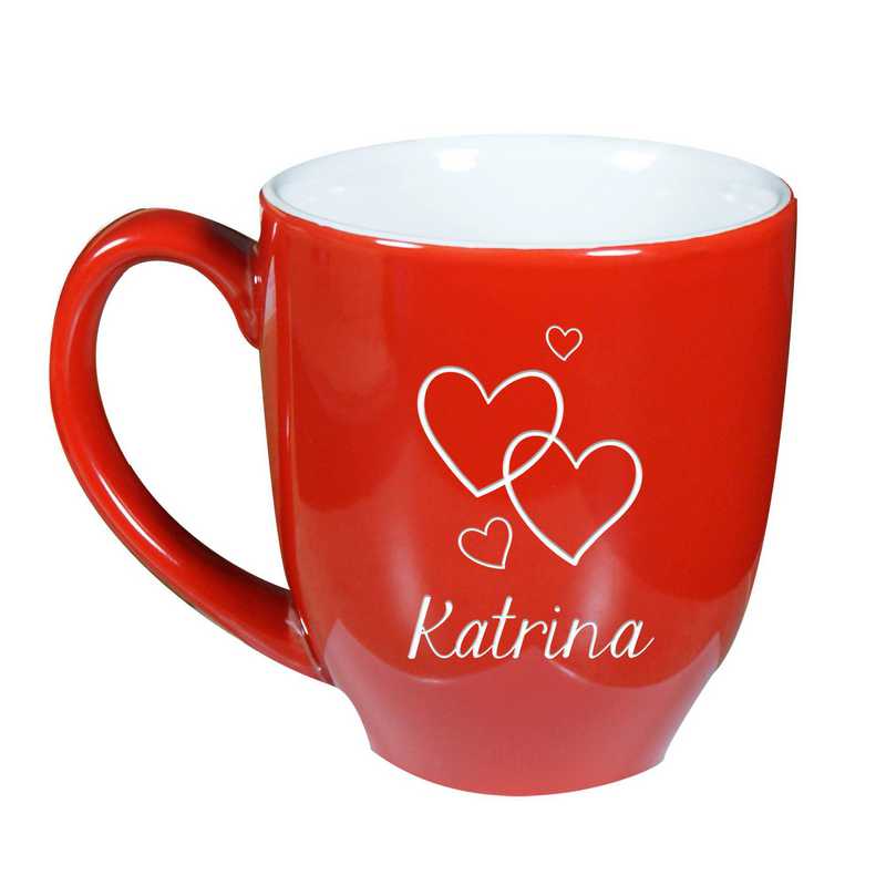 L111018172RD: Bistro Mug - Red Valentine hearts