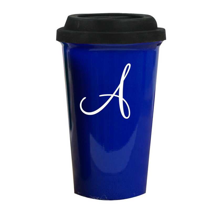 L990613BL: Latte Mug Blue 1 Intial