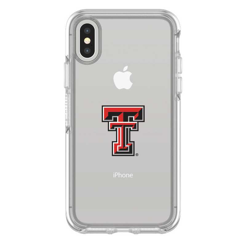 IPH-X-CL-SYM-TT-D101: FB Texas Tech iPhone X Symmetry Series Clear Case