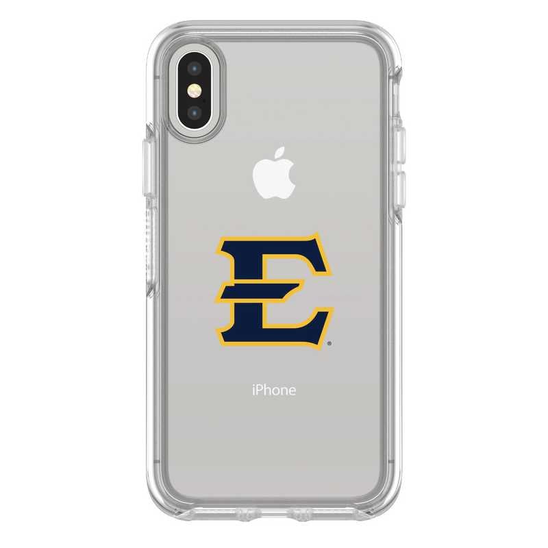 IPH-X-CL-SYM-ETSU-D101: FB Eatern Tennessee St iPhone X Symmetry Series Clear Case