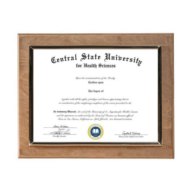 Golden Oak Finished Wood Wall-Mounted Diploma Plaque