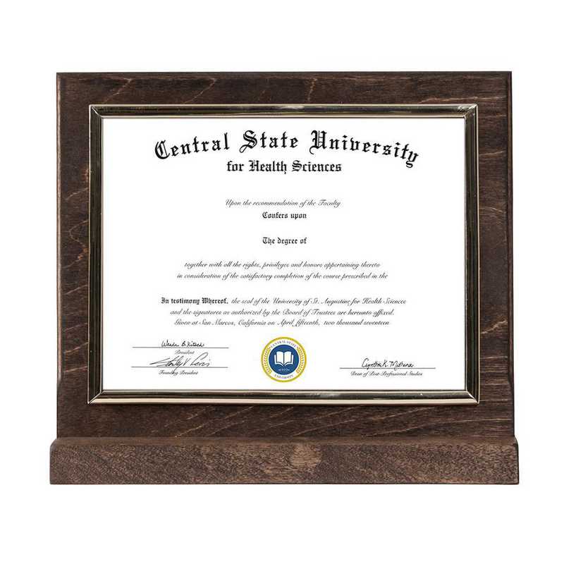 Espresso Finished Wood Standing Diploma Plaque