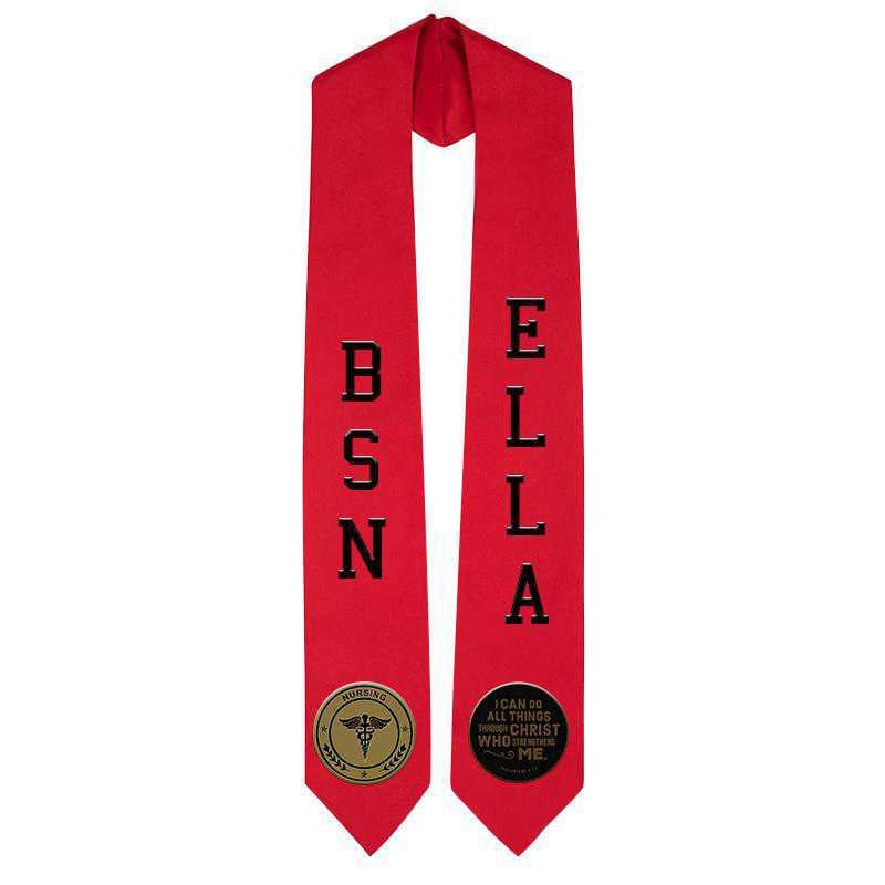 Personalized Satin Stole with Passion Patches