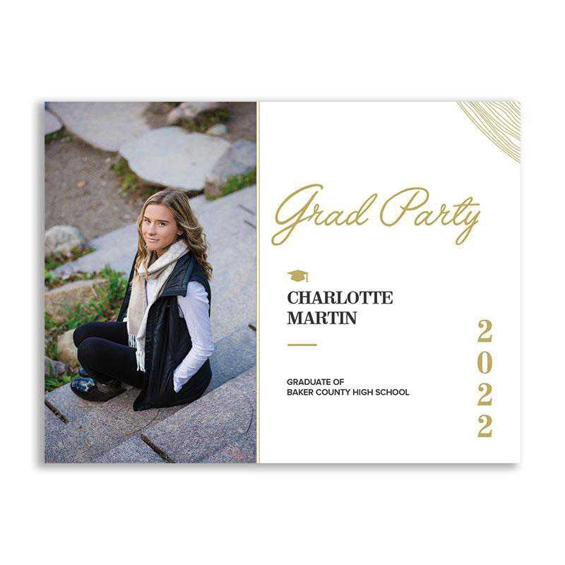 Gold Elegance Graduation Party Invitation Bundle