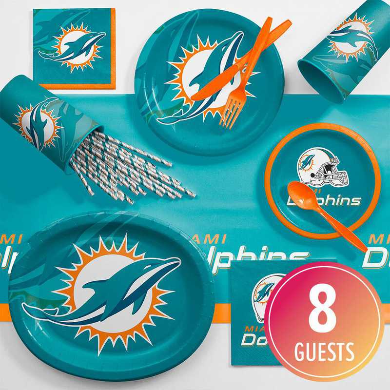Miami Dolphins Ultimate Fan Party Supplies Kit