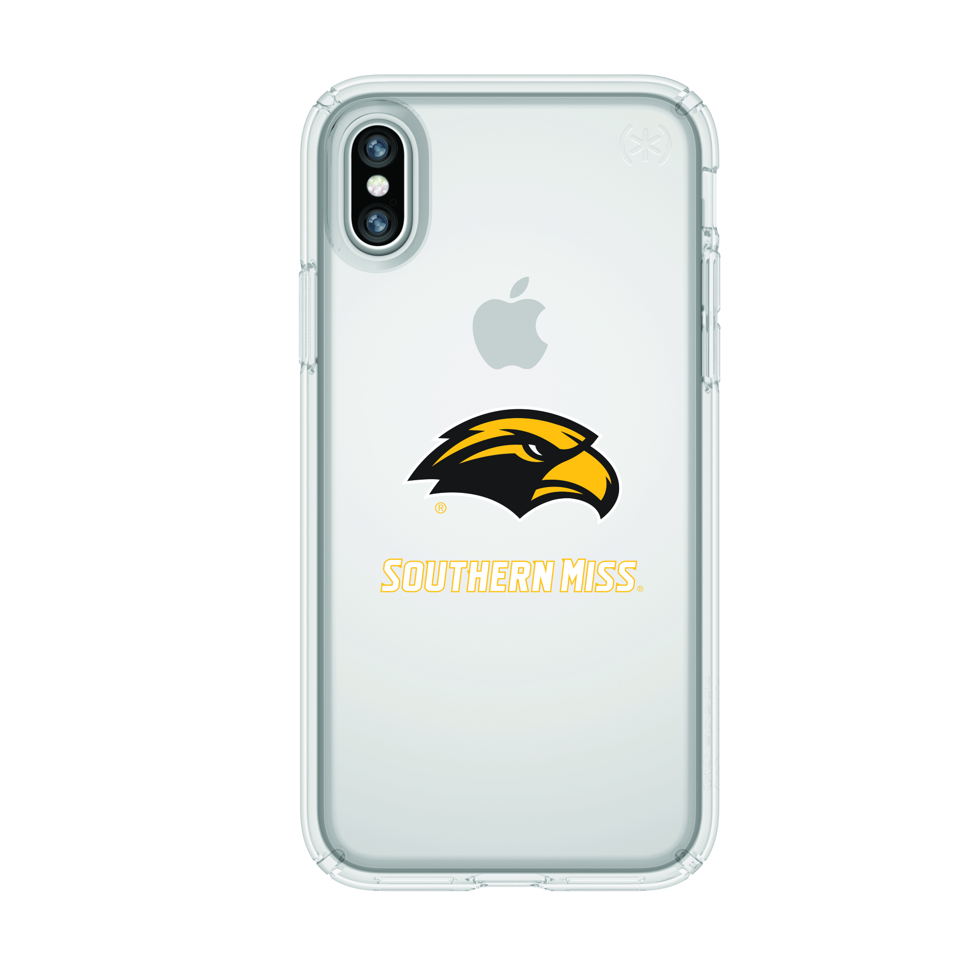 Speck Clear Presidio Clear Case Southern Mississippi Golden Eagles Primary Mark Design Iphone X