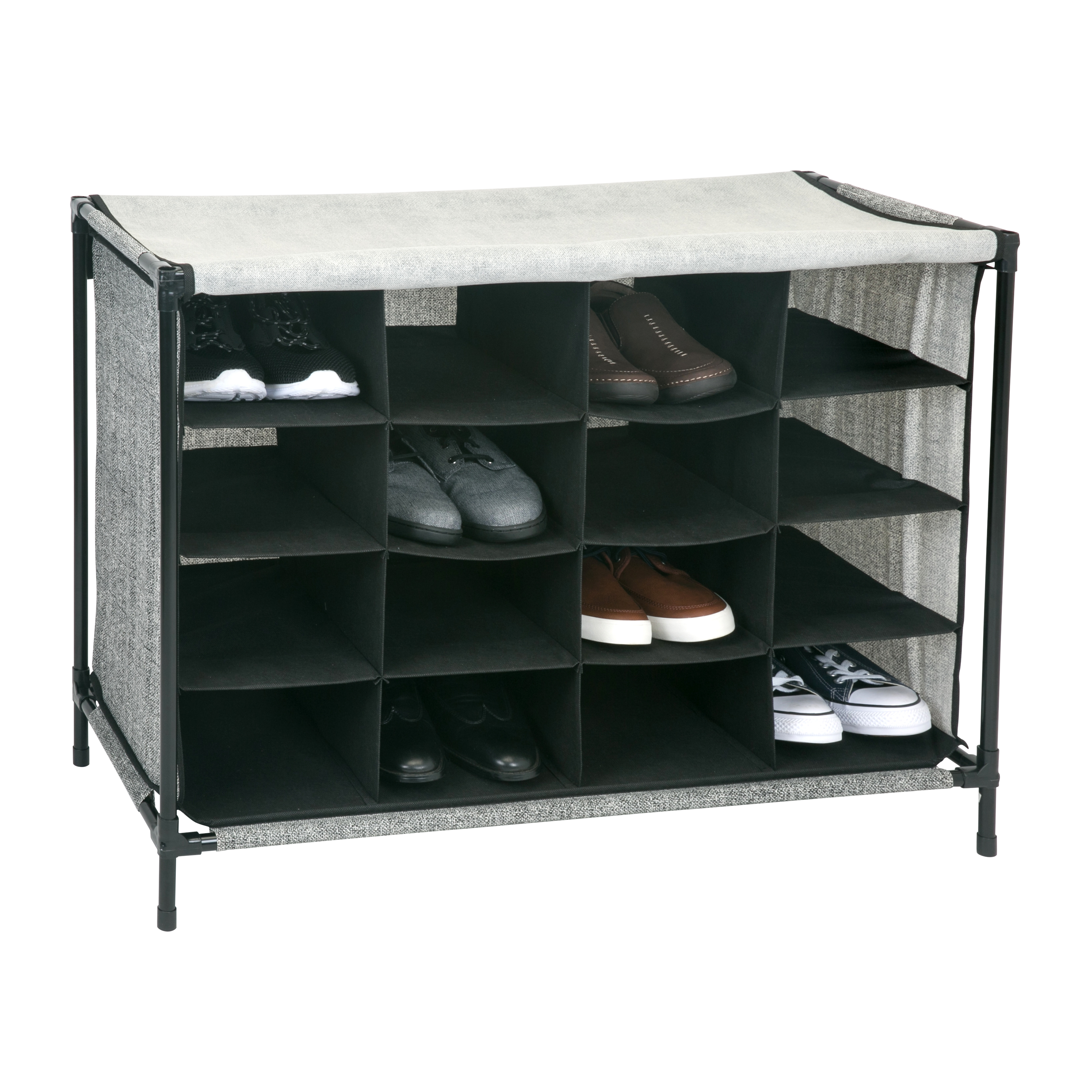 50 Pair Shoe Rack Gray