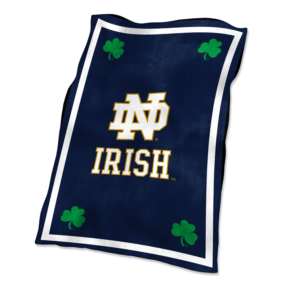 Notre Dame Navy White UltraSoft Blanket