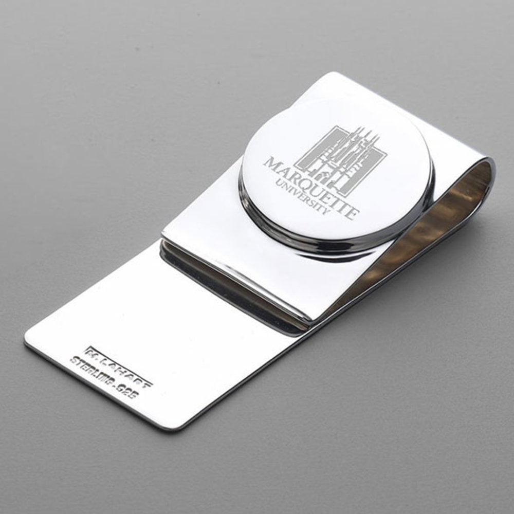 Sterling Silver LogoArt Official Licensed Collegiate Marquette University Money Clip MU