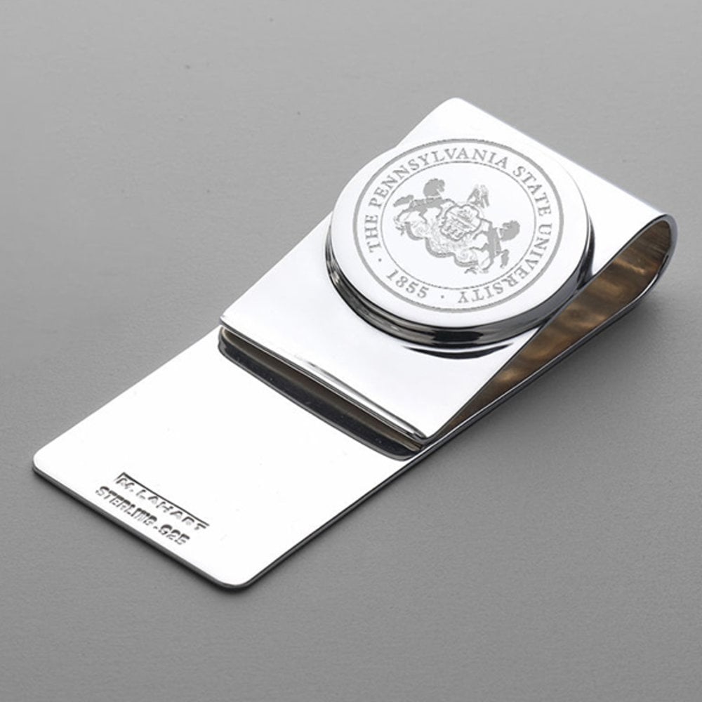 Sterling Silver LogoArt Official Licensed Collegiate Penn State University PSU Money Clip Crest