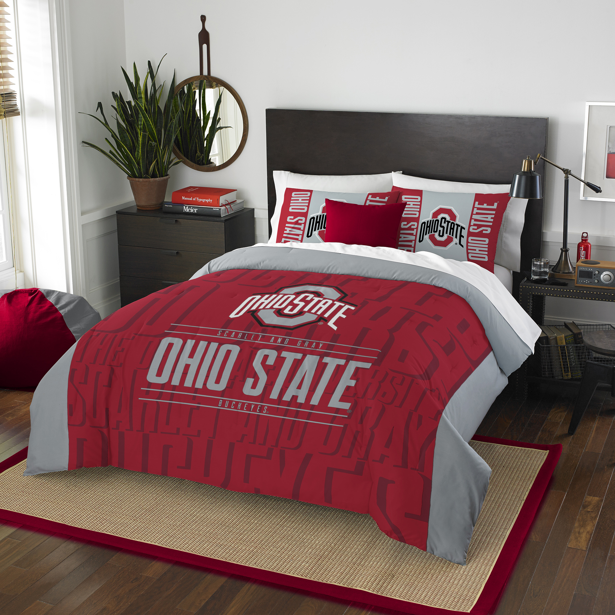 with White Team Sheets College Covers Ohio State Buckeyes Bed in a Bag Full
