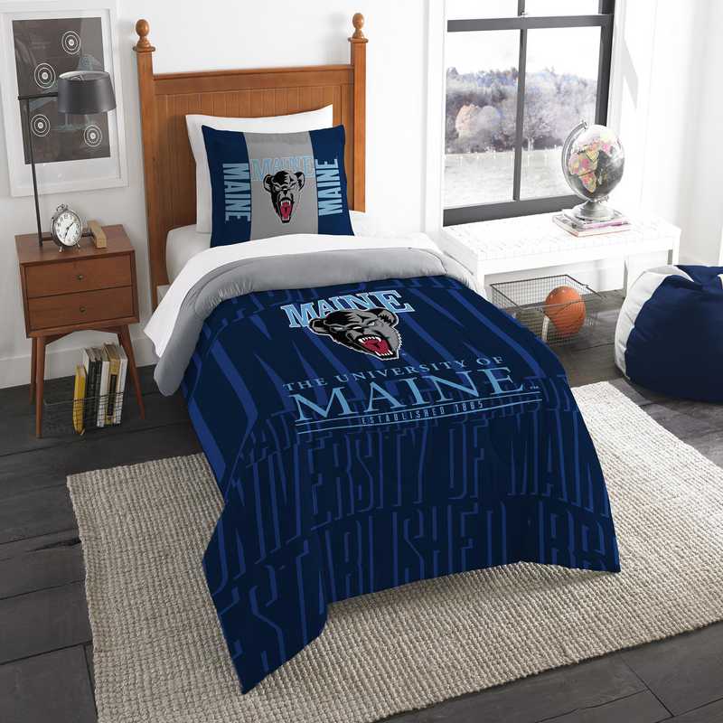 Maine Black Bears Sleep Strong Twin Comforter Sham Set