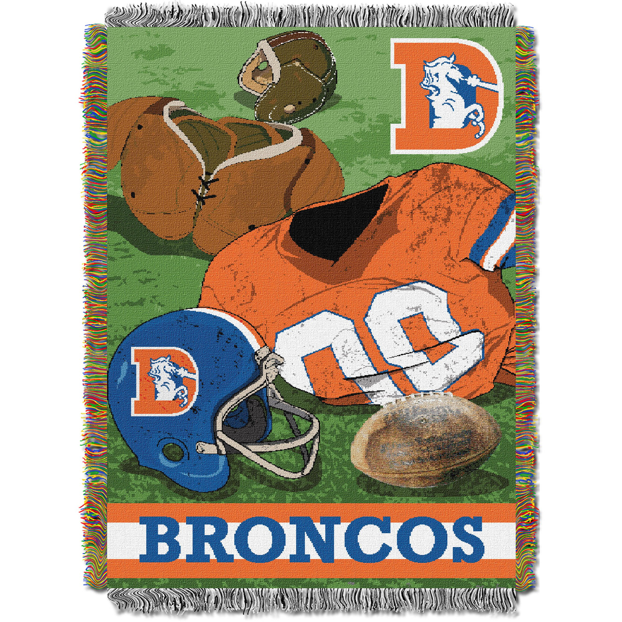 Vintage Denver Broncos NFL Tapestry Throw Blanket
