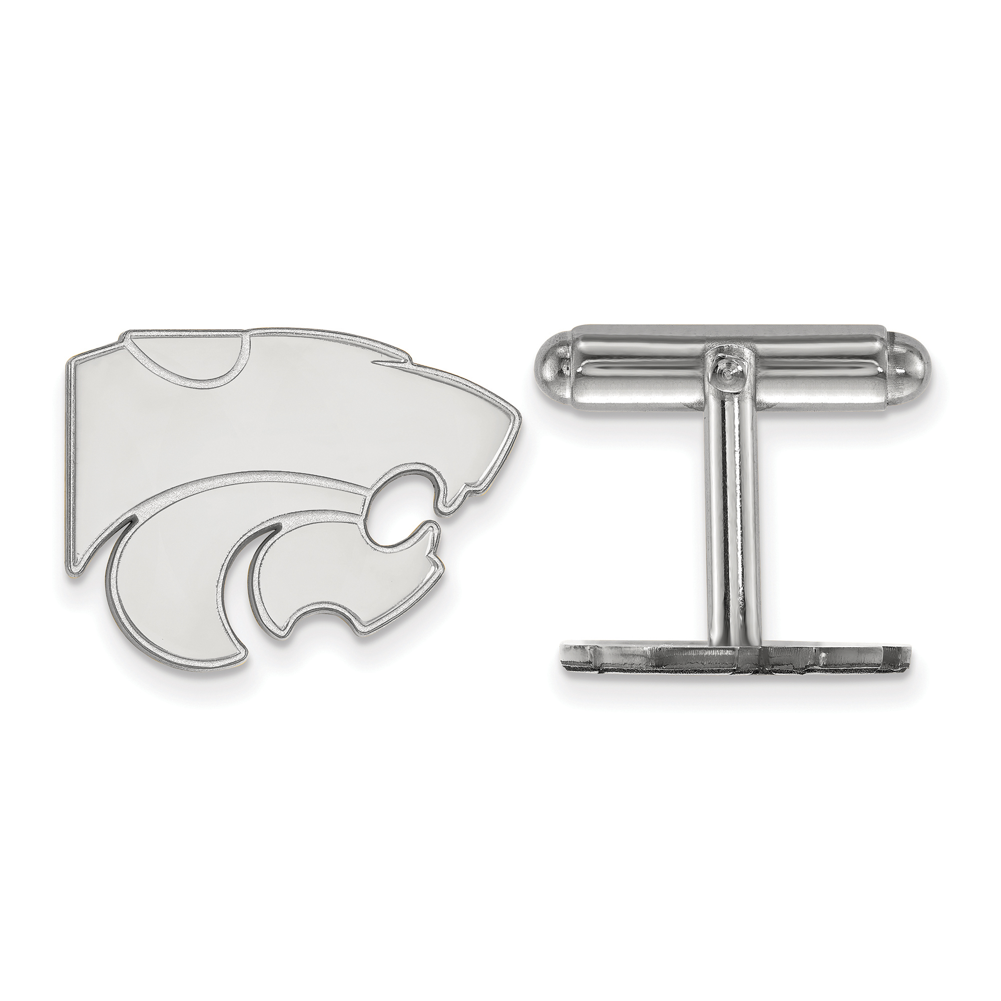 College Jewelry Kansas State Wildcats Stainless Steel Round Cufflinks