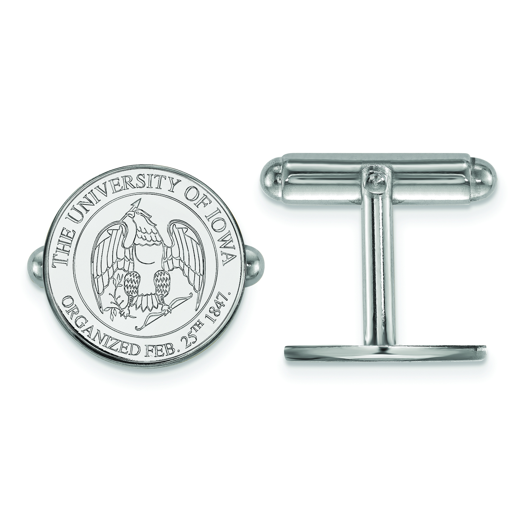 Gold-Plated Sterling Silver University of Iowa Large Dog Tag by LogoArt