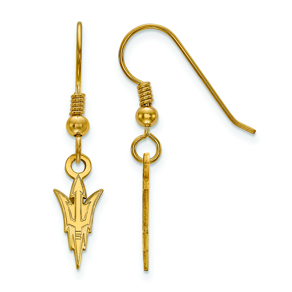 Collegiate Arizona State University Sterling Silver LogoArt Arizona State University Small Dangle Earrings