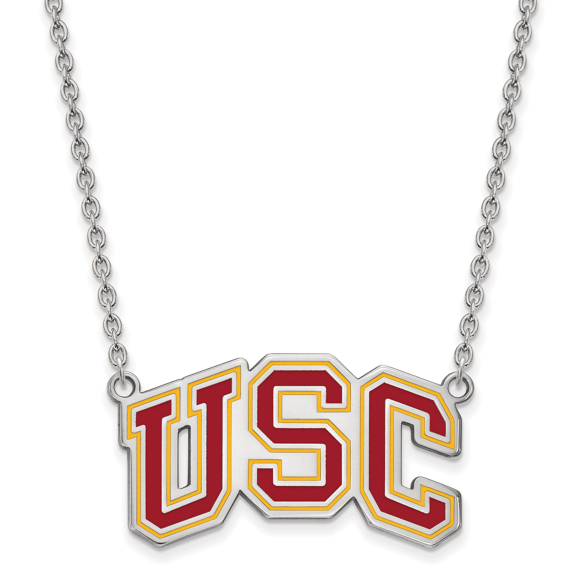 Sterling Silver University of Southern California X-Large Disc Pendant LogoArt