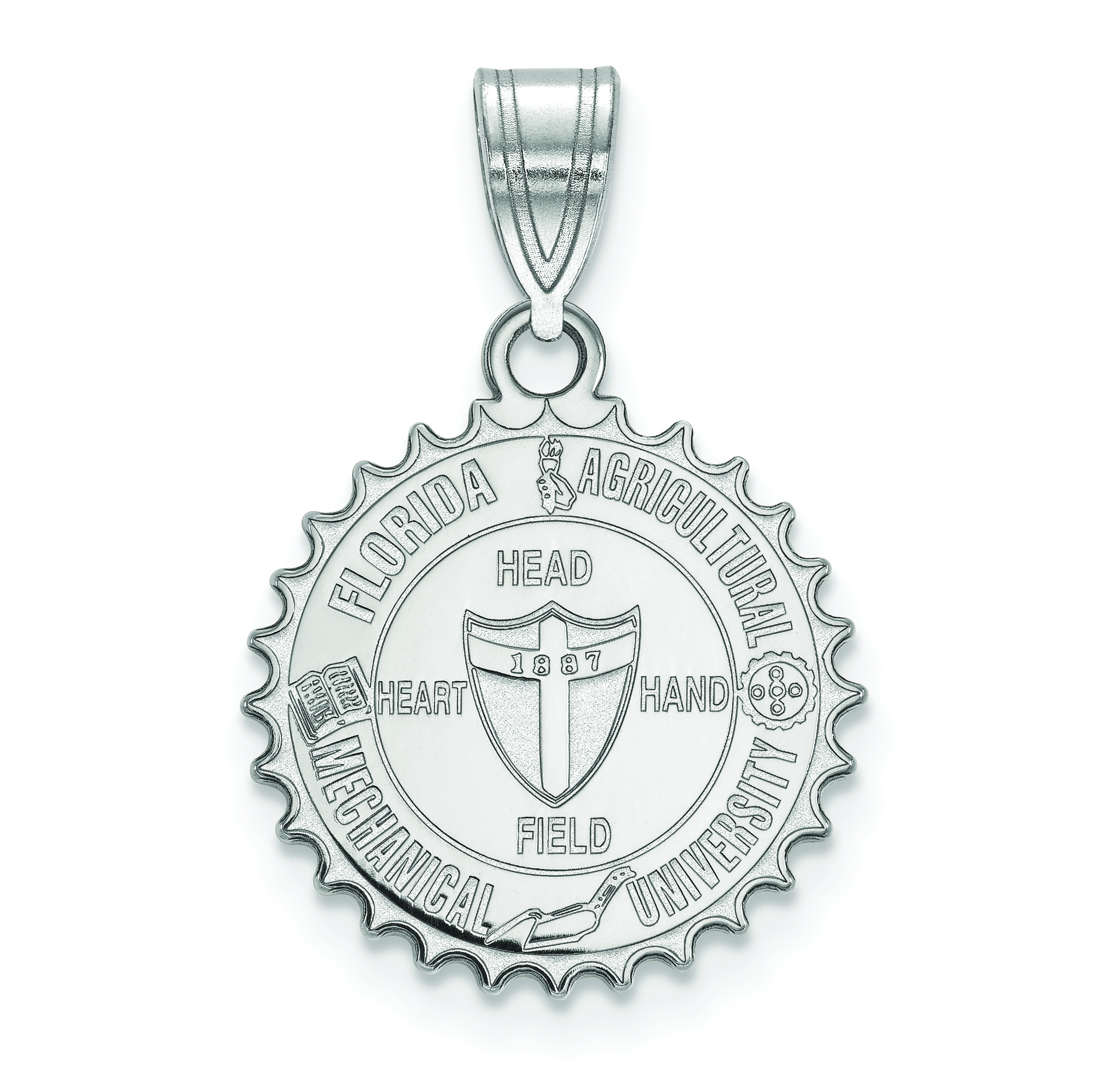 Sterling Silver Florida A/&M University Large Enamel Pendant by LogoArt