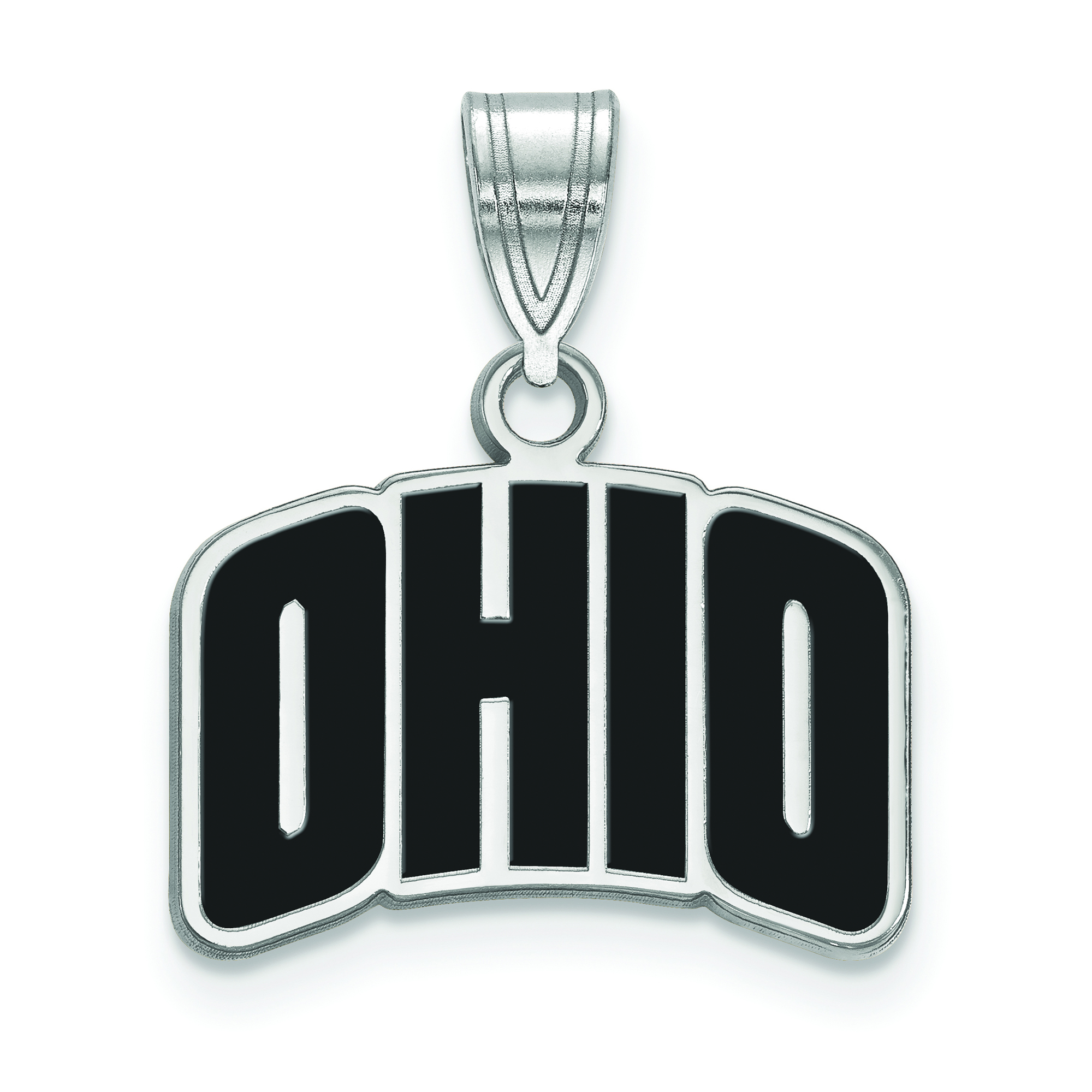 Sterling Silver Ohio University Large Enamel Pendant by LogoArt SS030OU