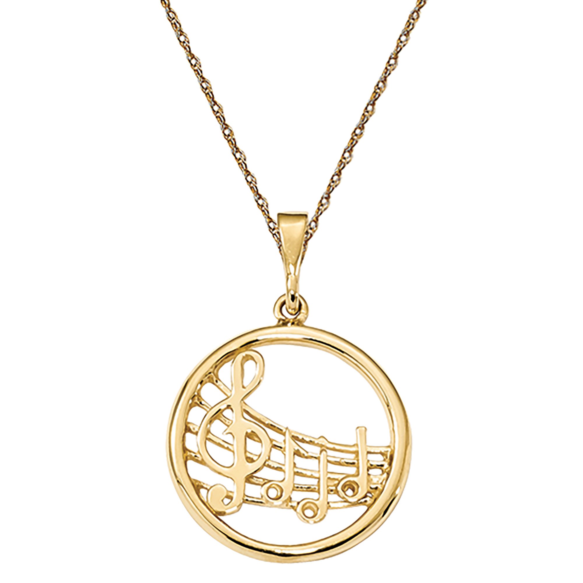 14k Yellow Gold Flat Polished Trombone Pendant Necklace Jewelry Gifts for Women 14k Yellow Gold Flat Polished Trombone Pendant Necklace Jewelry Gifts for Women