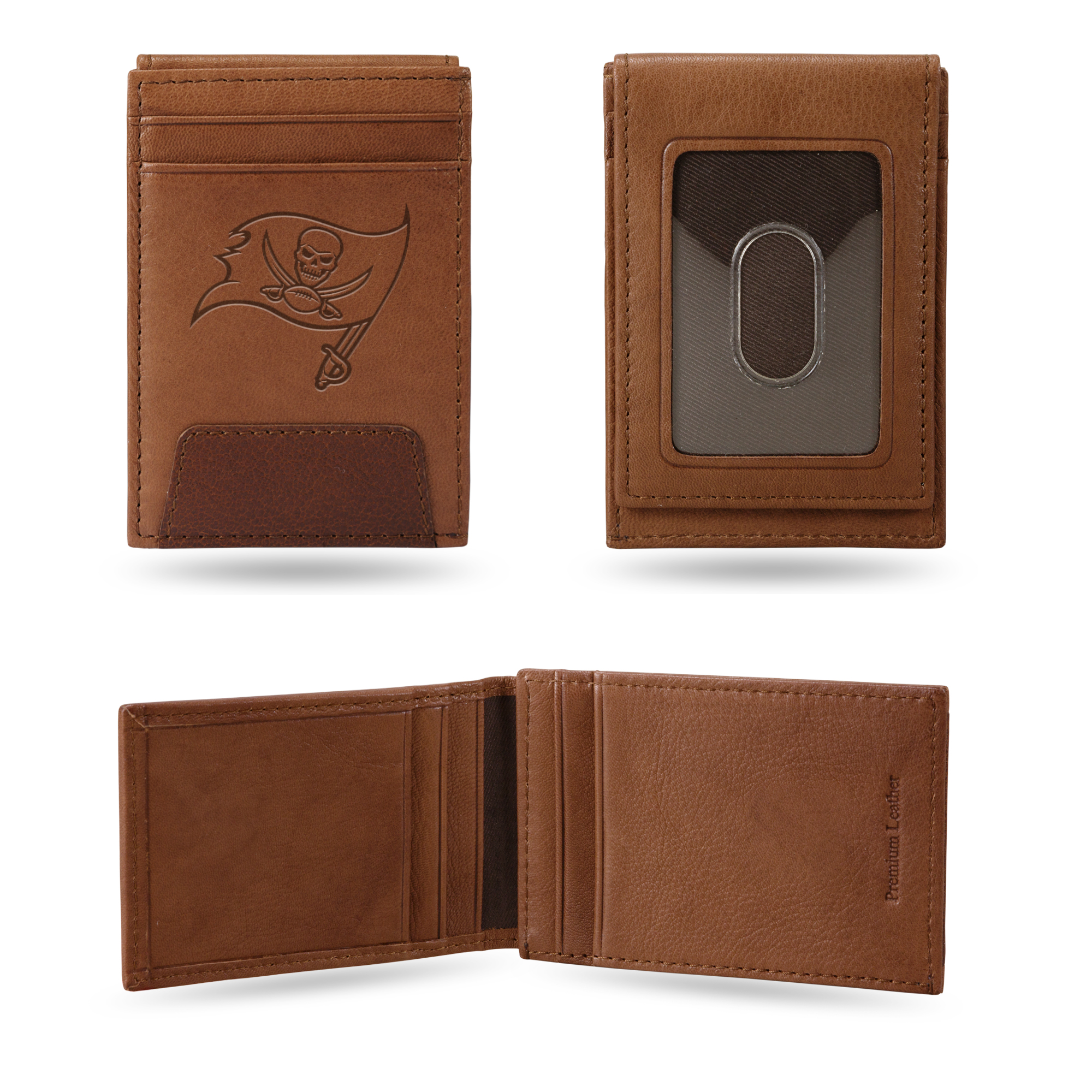 NFL Rico Industries Laser Engraved Trifold Wallet Tampa Bay Buccaneers