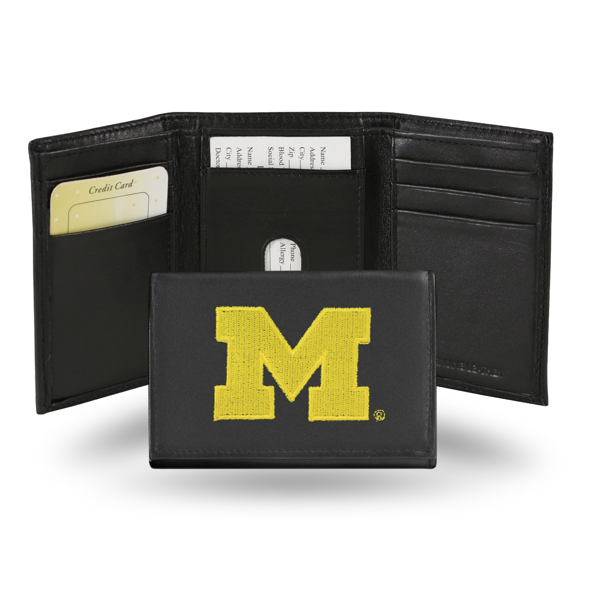 Michigan Wolverines NCAA Rico Industries Laser Engraved Billfold Wallet