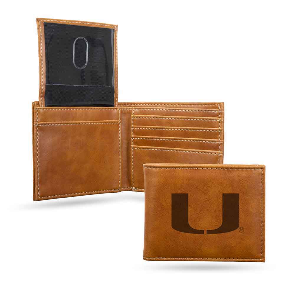 Rico Industries Miami University Premium Leather Front Pocket Wallet 